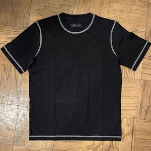 rag & bone Black Tee with White contrast stitching